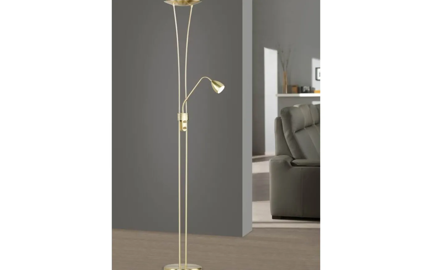 Arizona Golvlampa LED uplight mässing