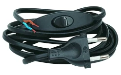 Armatursladd med strömbrytare, Svart, 0,7+1,8 m