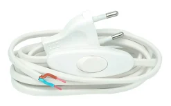 Malmbergs Armatursladd med strömbrytare, Vit, 0,5+1,5 m* Sladdställ