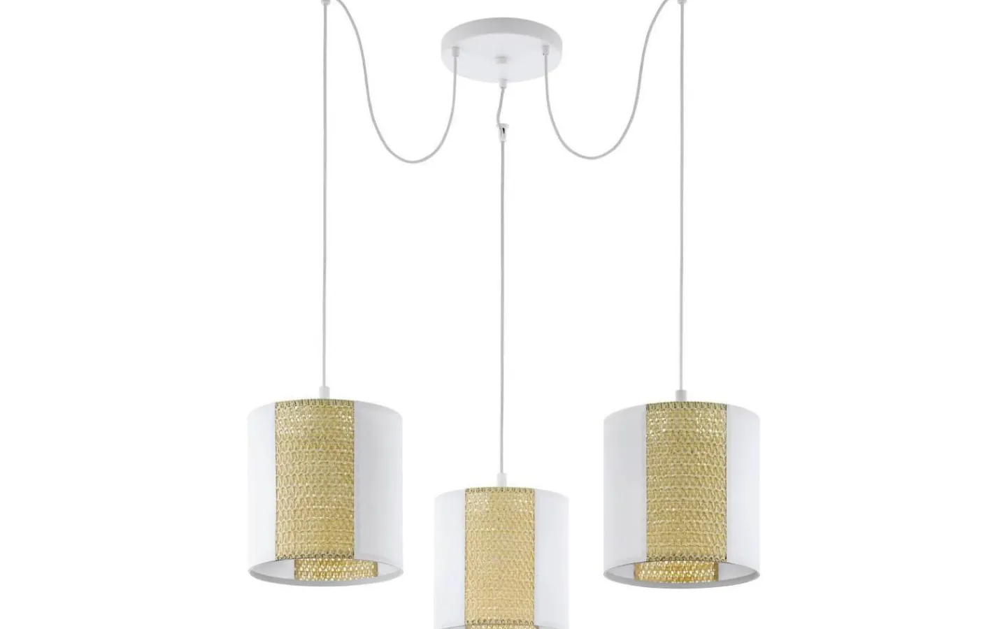 Eglo Arnhem Taklampa 96cm 3L Vit/Natur* Stora Taklampor Ø70-150 Cm