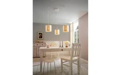 Eglo Arnhem Taklampa 96cm 3L Vit/Natur* Stora Taklampor Ø70-150 Cm