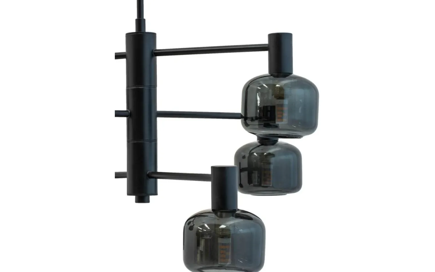 Dyberg Larsen Arp Takkrona 50cm 6 Kupor Svart/Rök* Stora Taklampor Ø50-69 Cm