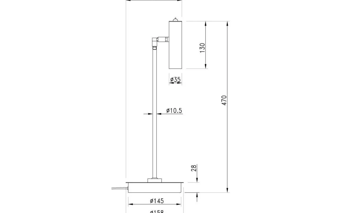 Aneta Artic Skrivbordslampa 52cm LED 6W 3000K Svart* Sovrum|Skrivbordslampor