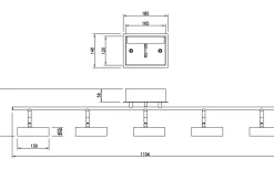 Artic Takspotlight 106cm LED 5x6W 3000K Svart/Krom
