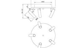 Hall & Trappa|Runda Takspotlights<Aneta Artic Takspotlight 40cm LED 5x6W 3000K Svart