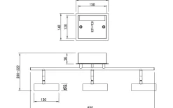 Aneta Artic Takspotlight 66cm LED 3x6W 3000K Matt Mässing* Hall & Trappa|Avlånga Takspotlights