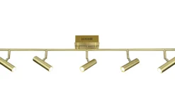 Aneta Artic Takspotlight 106cm LED 5x6W 3000K Matt Mässing* Avlånga Takspotlights|Takspot Med Minst 4 Lampor