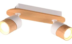 Takspot Med 2 Lampor<Trio Lighting Aruni Spotlight 2-delat GU10 trä/mattvit
