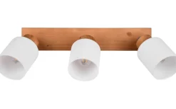 Avlånga Takspotlights|Takspot Med 3 Lampor<Reality Assam Spotlight 3-delad E14 trä/vit