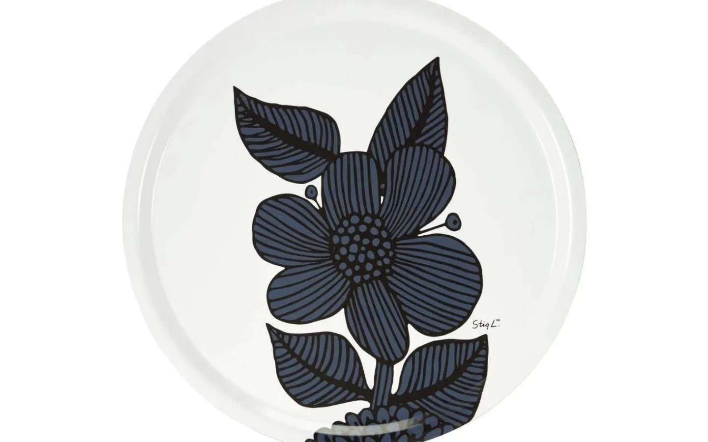 Brickor<Svanefors Aster Bricka 38cm Blå Stig Lindberg