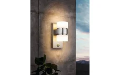 Eglo Atollari Fasadlampa Rörelse LED 3000K 2x4,9W Rostfritt Stål IP44* Vägglampor Utomhus