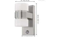 Eglo Atollari Fasadlampa Rörelse LED 3000K 2x4,9W Rostfritt Stål IP44* Vägglampor Utomhus