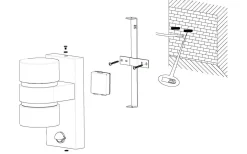 Eglo Atollari Fasadlampa Rörelse LED 3000K 2x4,9W Rostfritt Stål IP44* Vägglampor Utomhus