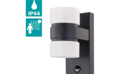Vägglampor Utomhus<Eglo Atollari Fasadlampa Rörelse LED 3000K 2x4,9W Antracit IP44