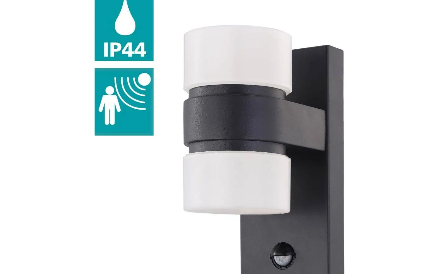 Vägglampor Utomhus<Eglo Atollari Fasadlampa Rörelse LED 3000K 2x4,9W Antracit IP44