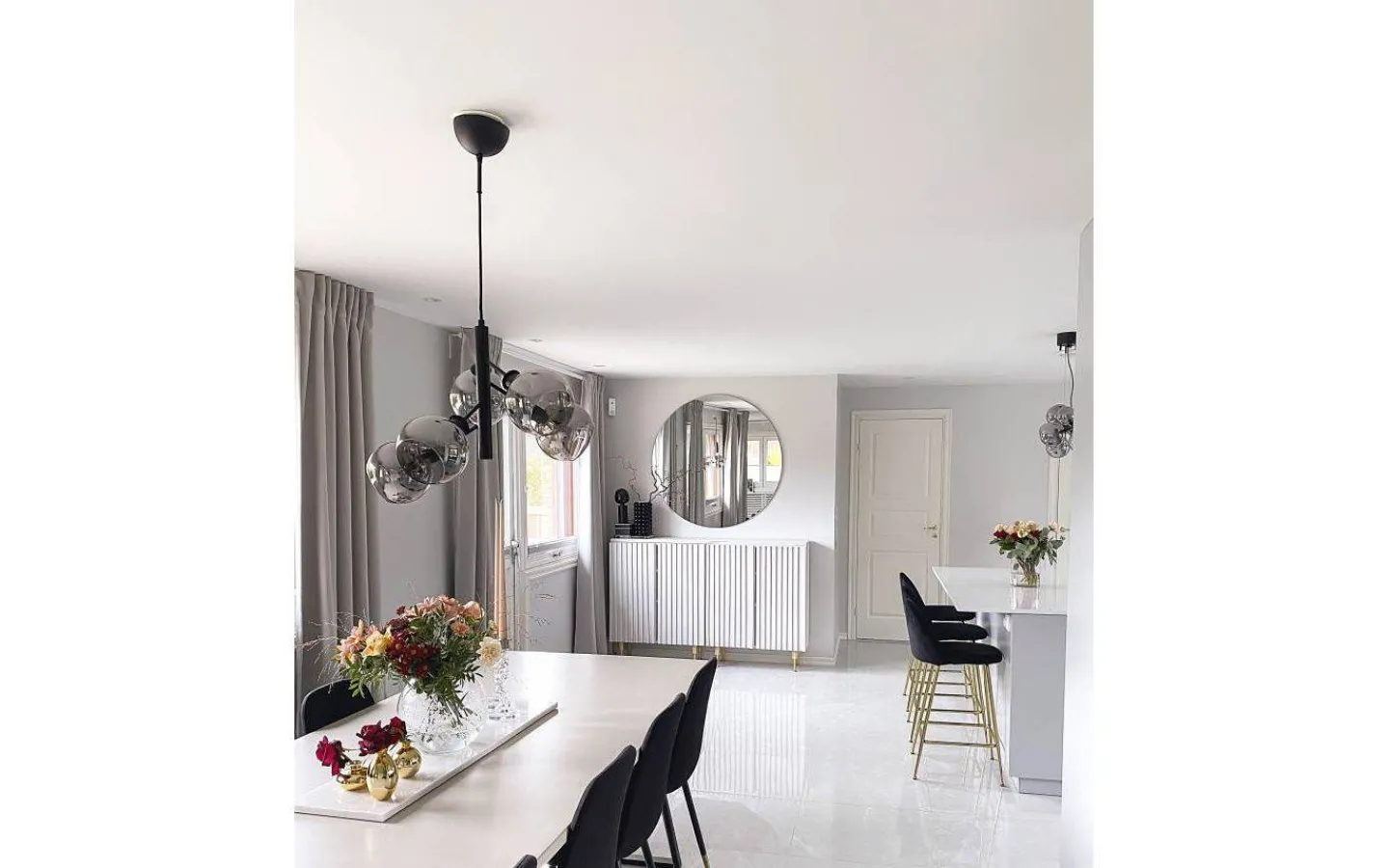 Aneta Atom Taklampa 48cm Svart/Rök* Vardagsrum