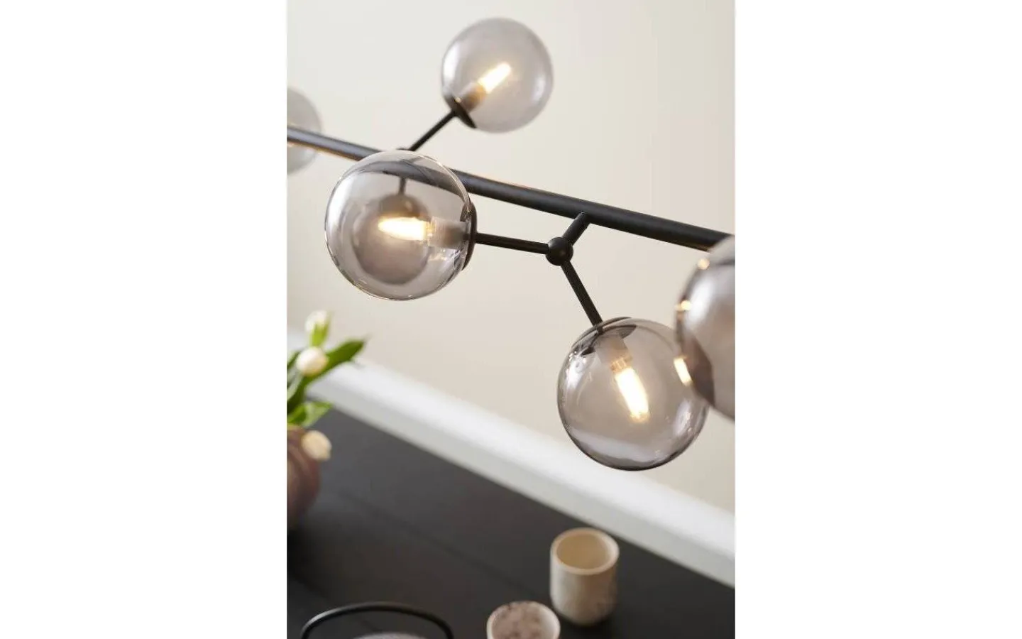 Halo Design Atom Taklampa 123cm Svart/Smoke* Avlånga Taklampor