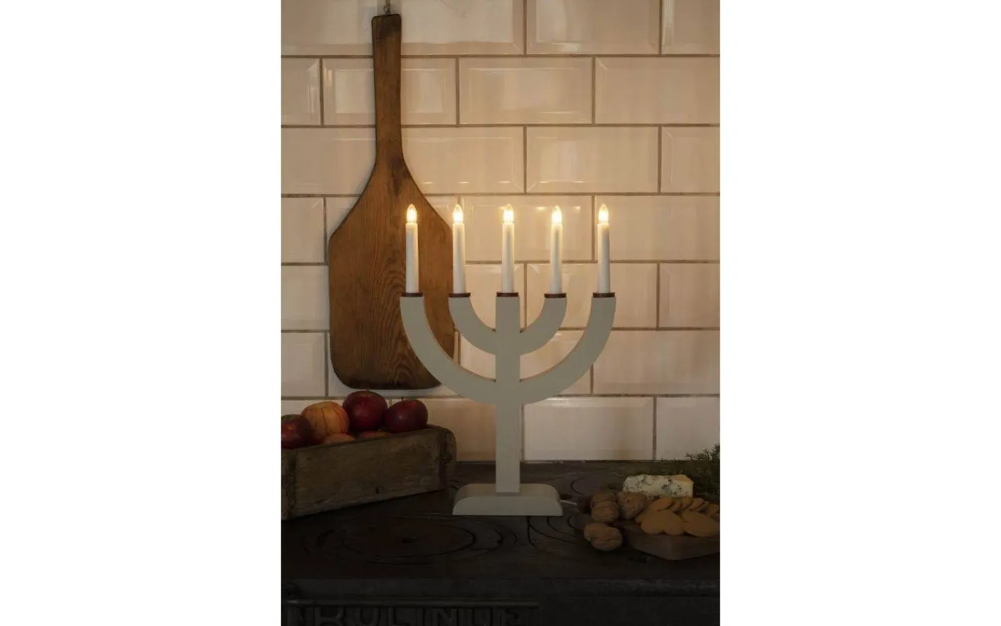 Visa Alla Adventsljusstakar|Adventsljusstakar 31-60 Cm<Konstsmide August Adventsljusstake 5L 42cm Beige