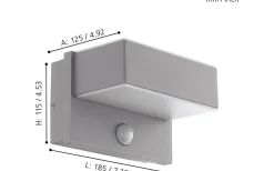 Azzinano Fasadlampa Rörelse LED 3000K 2x5,6W Silverfärgad IP44