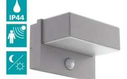 Azzinano Fasadlampa Rörelse LED 3000K 2x5,6W Silverfärgad IP44