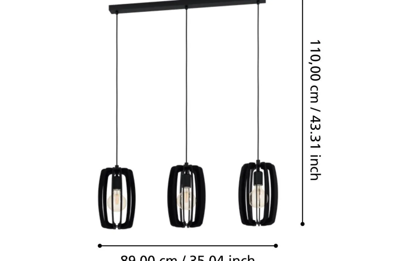 Bajazzara Taklampa 89cm Svart