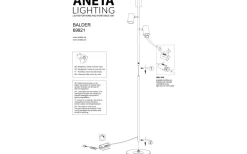 Aneta Balder Golvlampa 135cm Vit/Krom* Golvläslampor