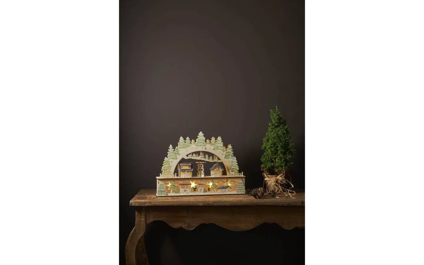 Batteridrivna Adventsljusstakar|Visa Alla Adventsljusstakar<Star Trading Bamberg Batteridriven Ljusstake 45cm Vit/Grön