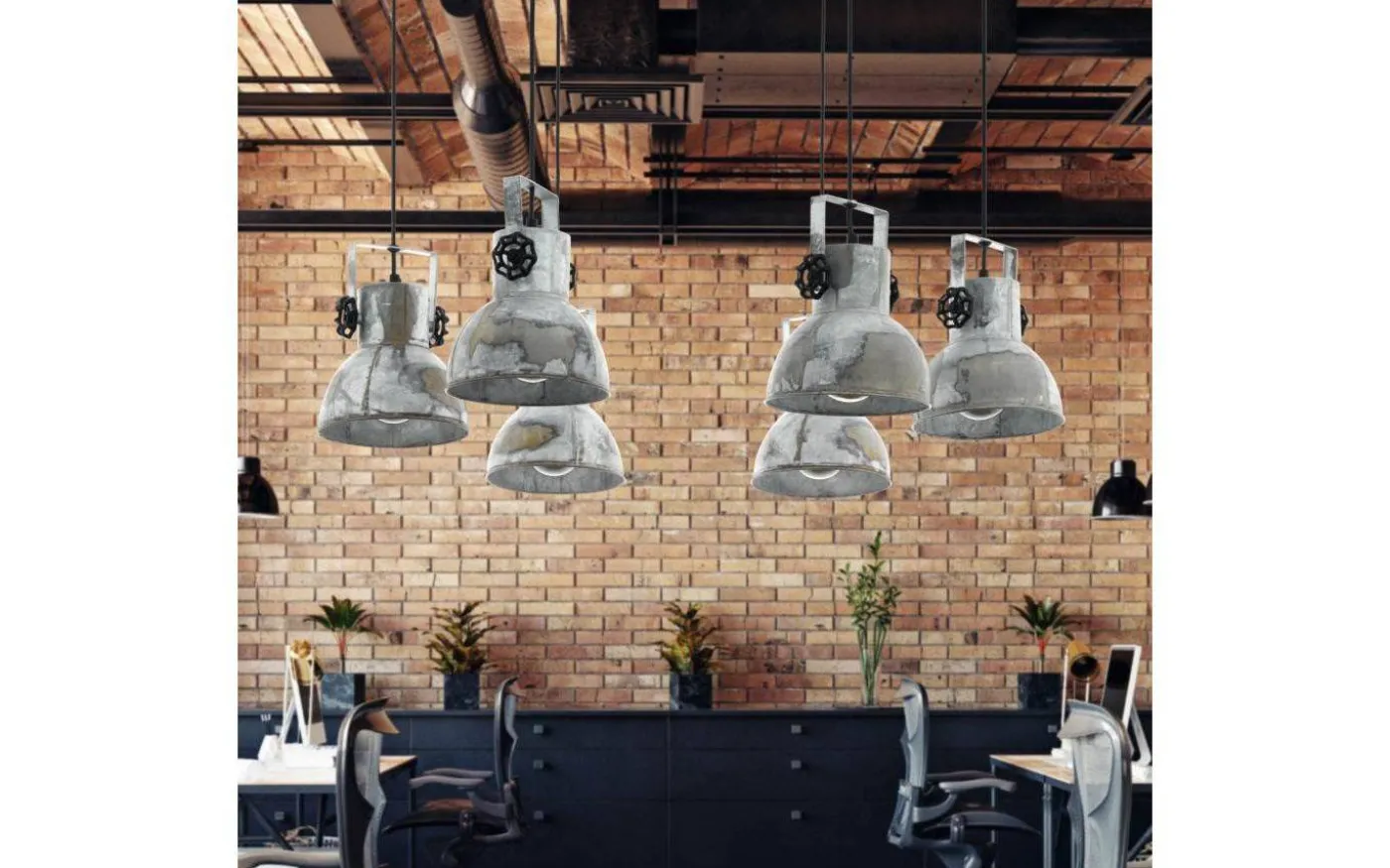 Barnstaple Taklampa 6L Grå