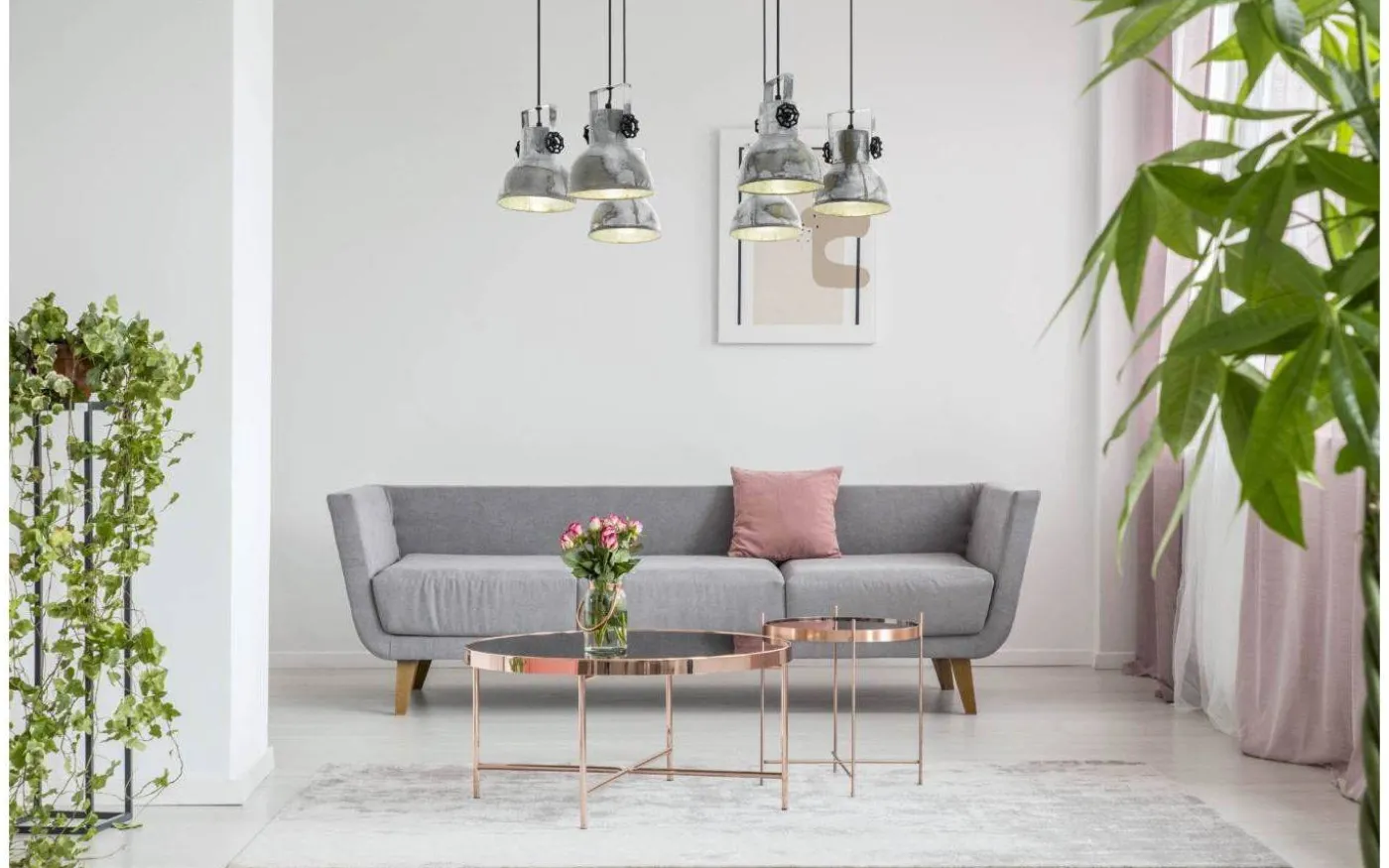 Barnstaple Taklampa 6L Grå