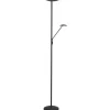 Barone 2L Golvlampa 1,8m LED CCT 27W+7W Dimbar Svart/Mässing