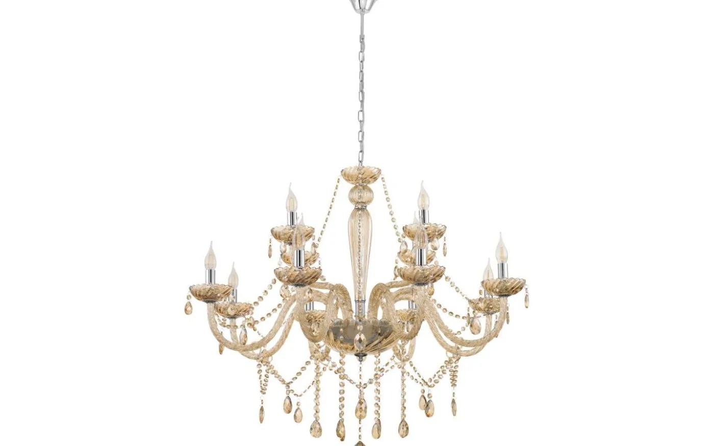 Basilano Kristallkrona 12-Arm 100cm Konjak