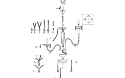 Eglo Basilano Kristallkrona 8-Arm 82cm Konjak* Kristallkronor