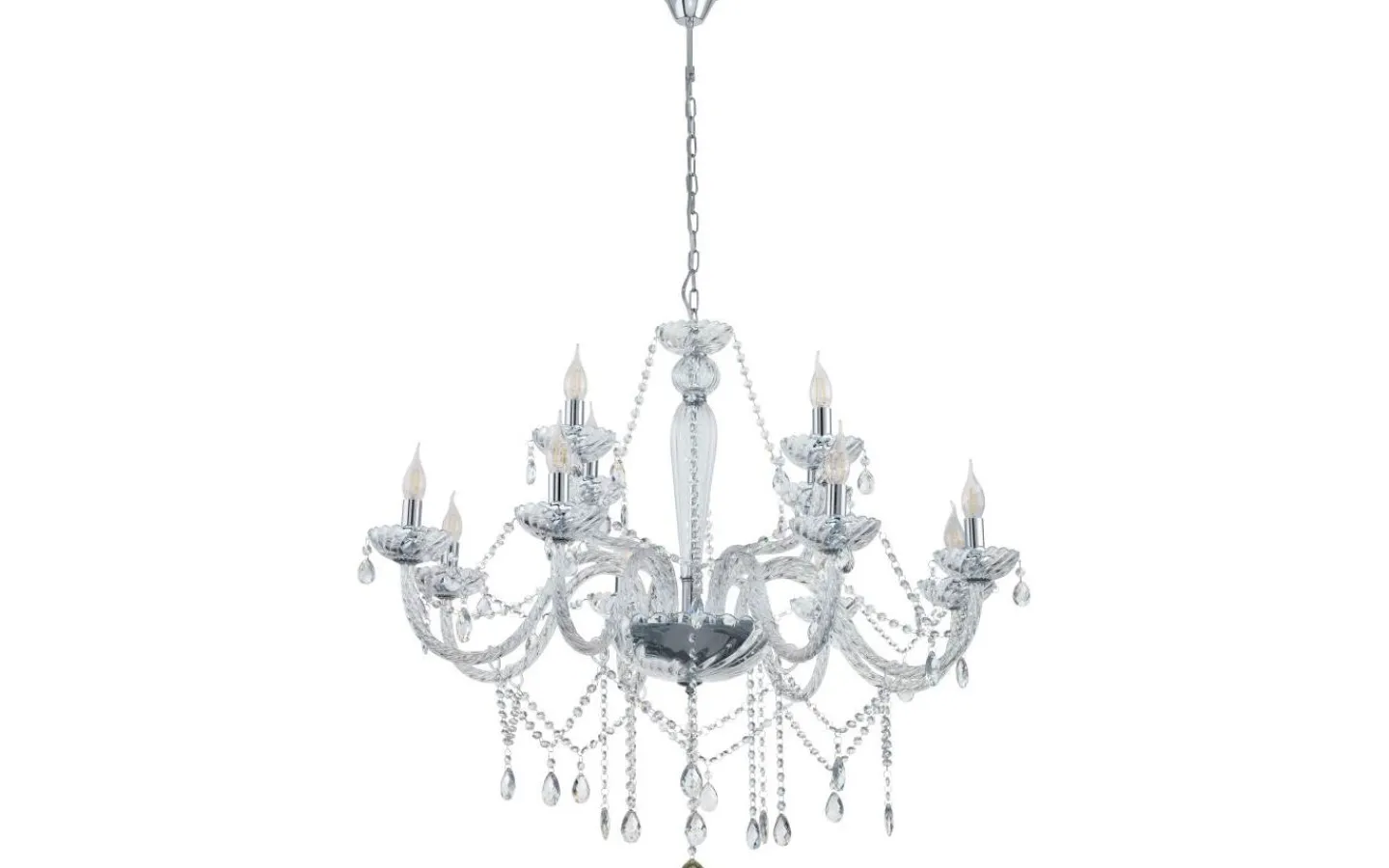 Kristallkronor<Eglo Basilano Kristallkrona 12-Arm 100cm Krom