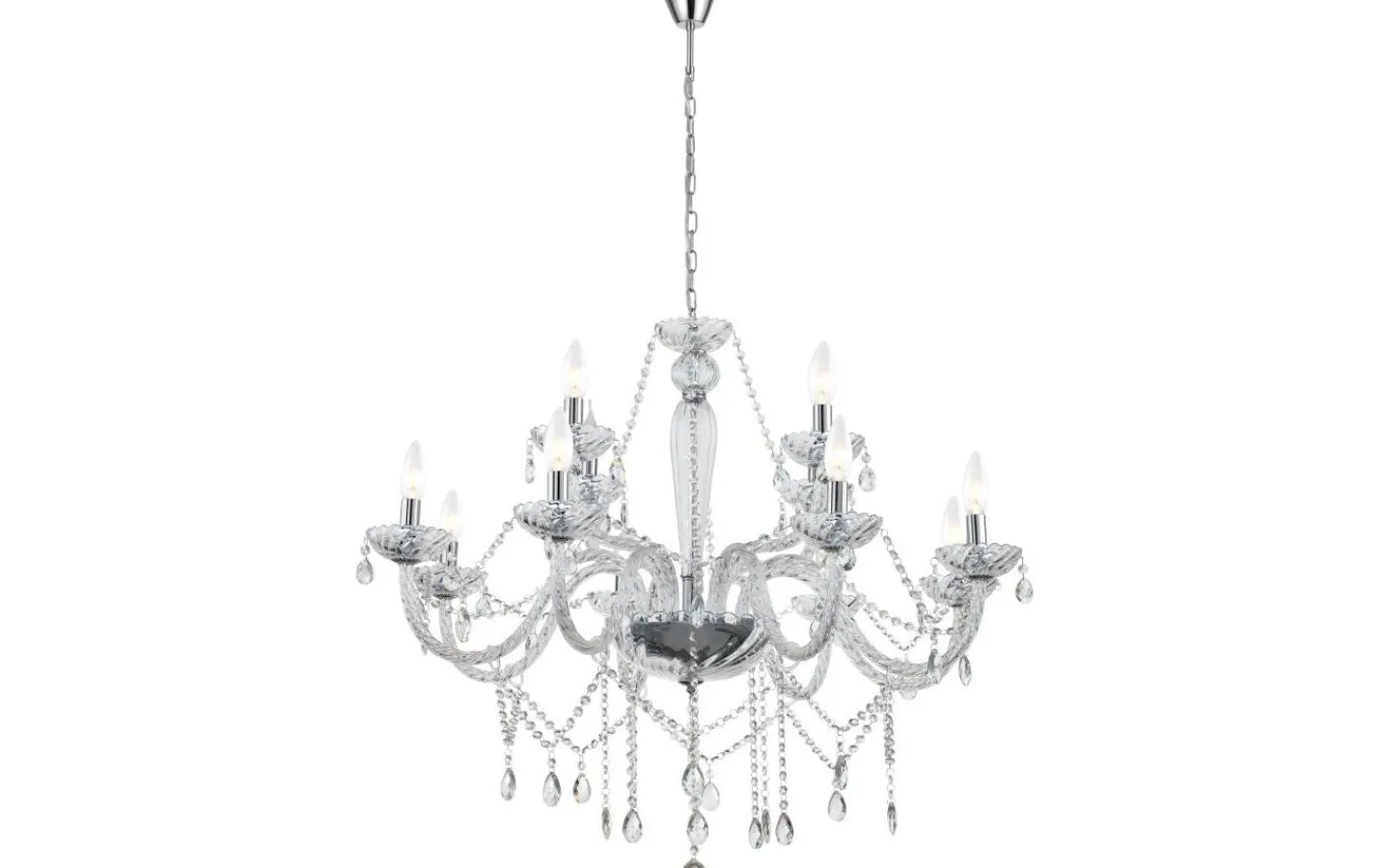 Kristallkronor<Eglo Basilano Kristallkrona 12-Arm 100cm Krom