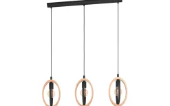Eglo Basildon Taklampa 78cm 3L Trä/Svart* Avlånga Taklampor