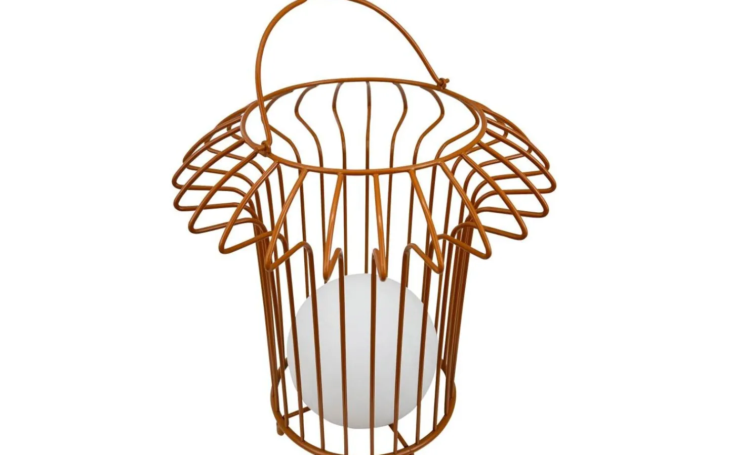 Dyberg Larsen Basket Laddbar/Solcells Lykta 32cm LED 3000K Terrakotta IP44* Ljuslyktor|Uppladdningsbara Lampor Utomhus