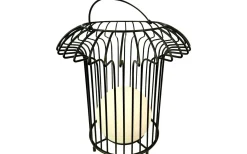 Ljuslyktor|Uppladdningsbara Lampor Utomhus<Dyberg Larsen Basket Laddbar/Solcells Lykta 32cm LED 3000K Svart IP44