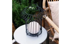 Ljuslyktor|Uppladdningsbara Lampor Utomhus<Dyberg Larsen Basket Laddbar/Solcells Lykta 32cm LED 3000K Svart IP44