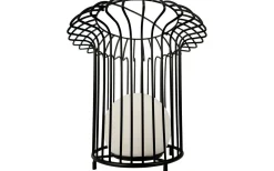 Ljuslyktor|Uppladdningsbara Lampor Utomhus<Dyberg Larsen Basket Laddbar/Solcells Lykta 32cm LED 3000K Svart IP44