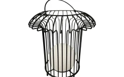 Ljuslyktor|Uppladdningsbara Lampor Utomhus<Dyberg Larsen Basket Laddbar/Solcells Lykta 32cm LED 3000K Svart IP44