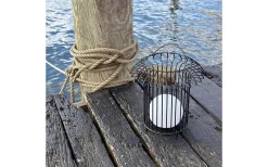 Ljuslyktor|Uppladdningsbara Lampor Utomhus<Dyberg Larsen Basket Laddbar/Solcells Lykta 32cm LED 3000K Svart IP44