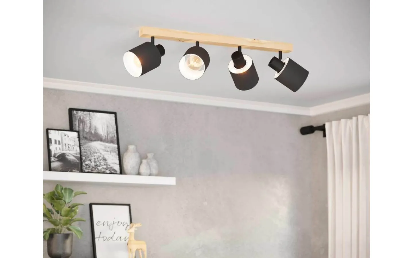 Avlånga Takspotlights|Takspot Med Minst 4 Lampor<Eglo Batallas Takspotlight 63cm Svart