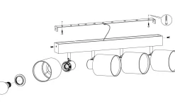 Avlånga Takspotlights|Takspot Med Minst 4 Lampor<Eglo Batallas Takspotlight 63cm Svart
