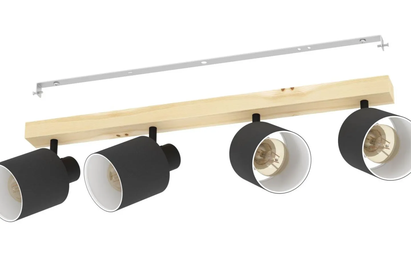 Avlånga Takspotlights|Takspot Med Minst 4 Lampor<Eglo Batallas Takspotlight 63cm Svart