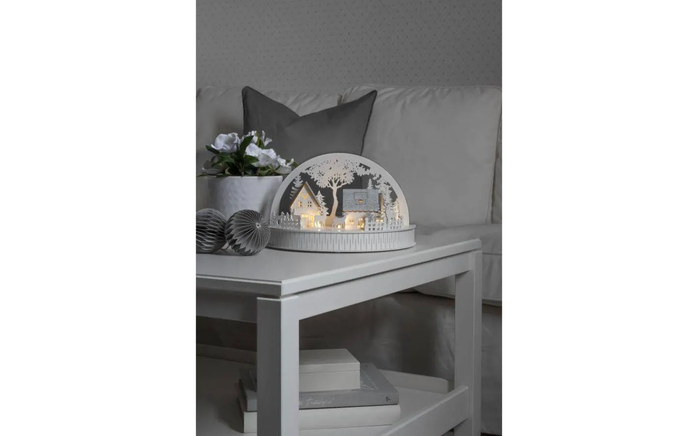 Konstsmide Batteridriven Bordsdekoration Gård Vit* Julbyar Och Figurer|Batteri Julpynt Inomhus