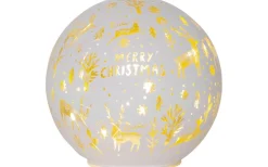 Star Trading Batteridriven Glasdekoration Merry X-mas 14cm Vit* Batteri Julpynt Inomhus