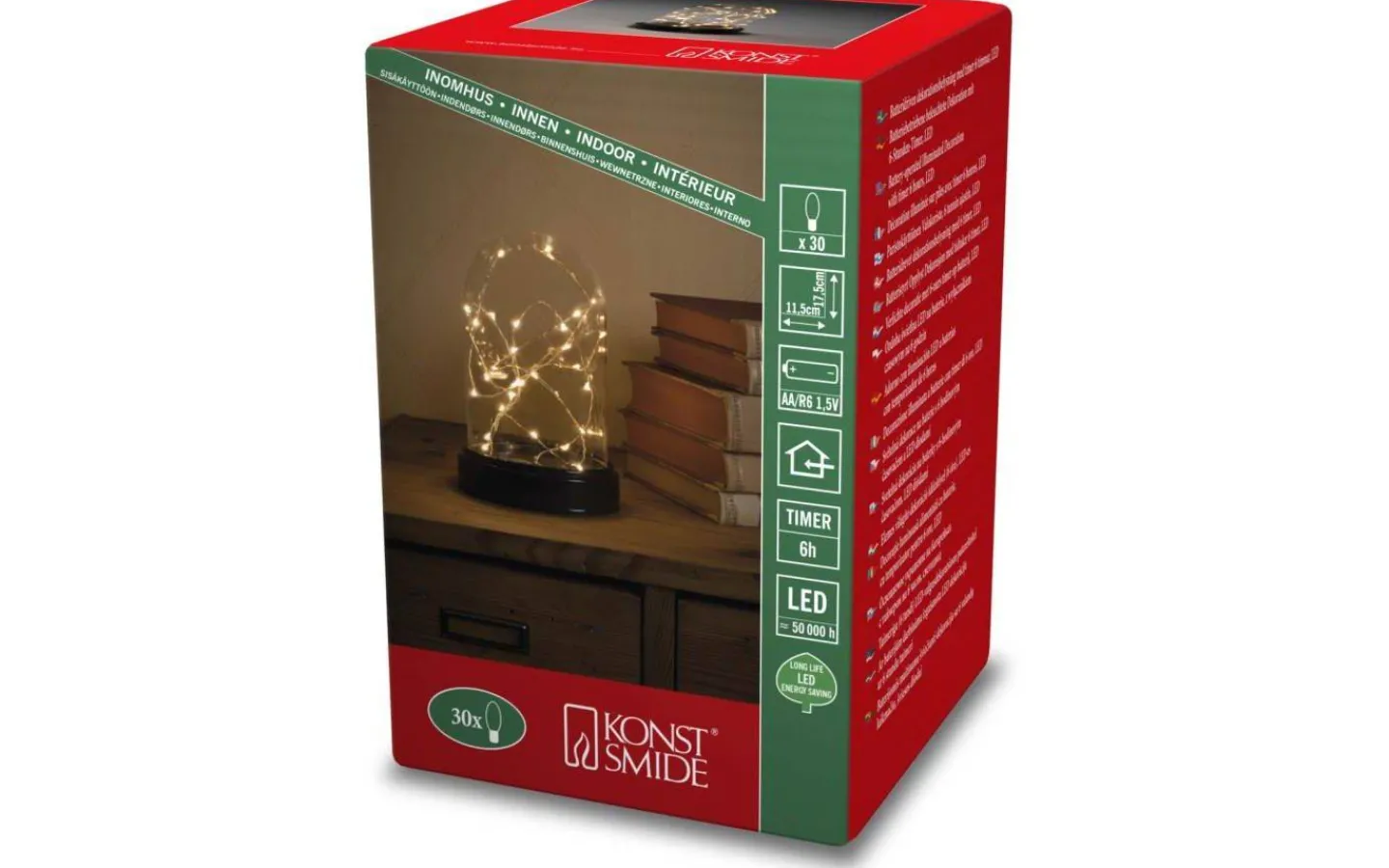 Konstsmide Batteridriven Glaskupa 17,5cm* Batteri Julpynt Inomhus