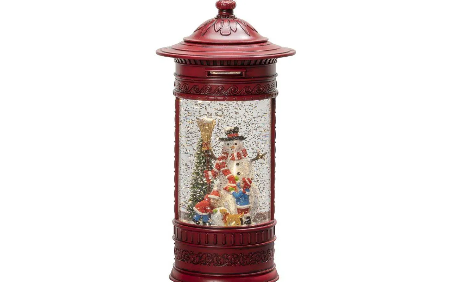 Konstsmide Batteridriven Inomhusdekoration Brevlåda med Snögubbe USB* Vattenfyllda Lyktor