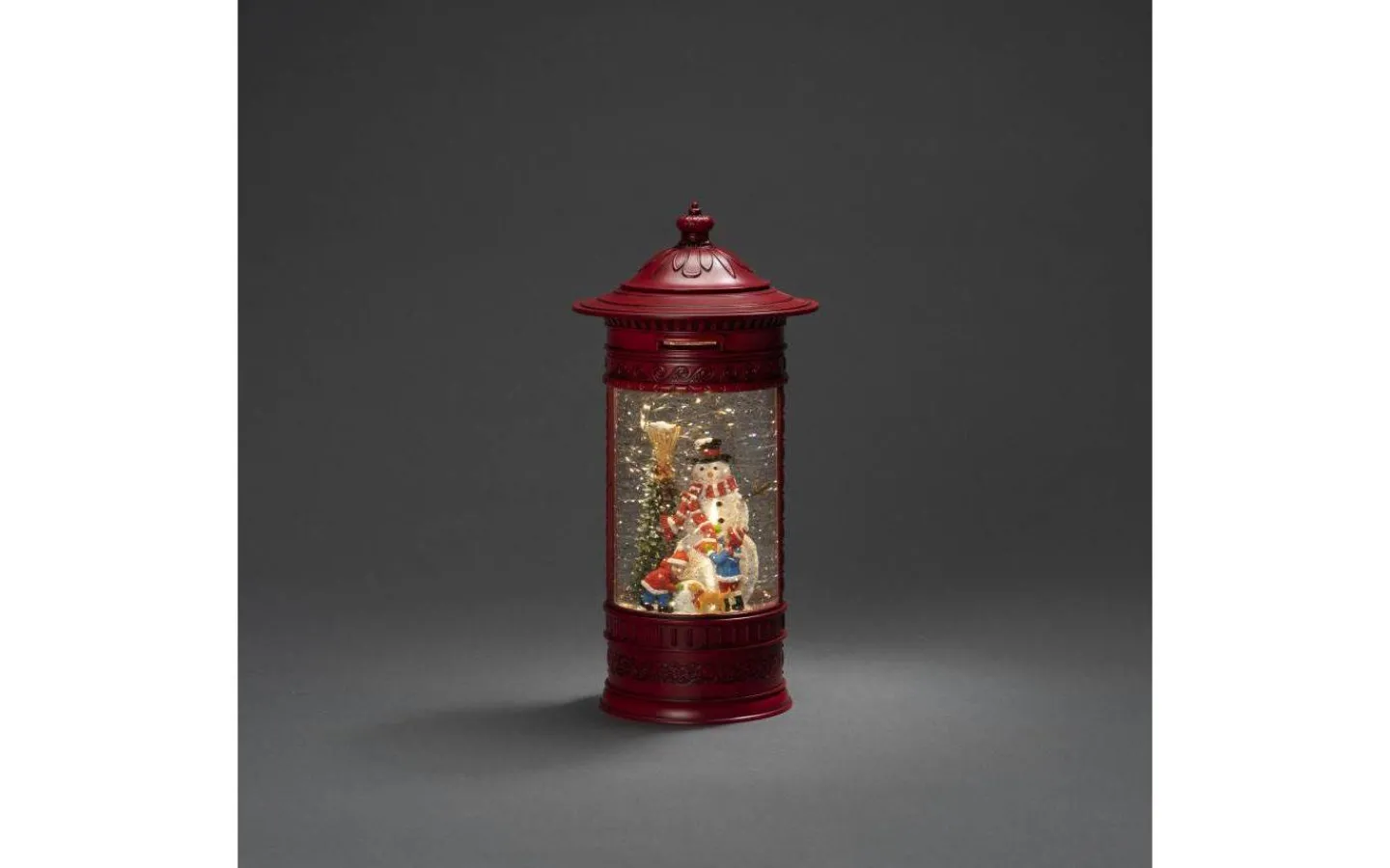 Konstsmide Batteridriven Inomhusdekoration Brevlåda med Snögubbe USB* Vattenfyllda Lyktor