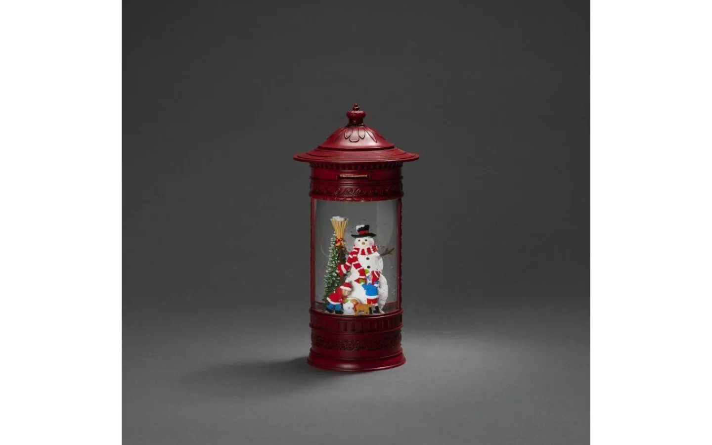 Konstsmide Batteridriven Inomhusdekoration Brevlåda med Snögubbe USB* Vattenfyllda Lyktor